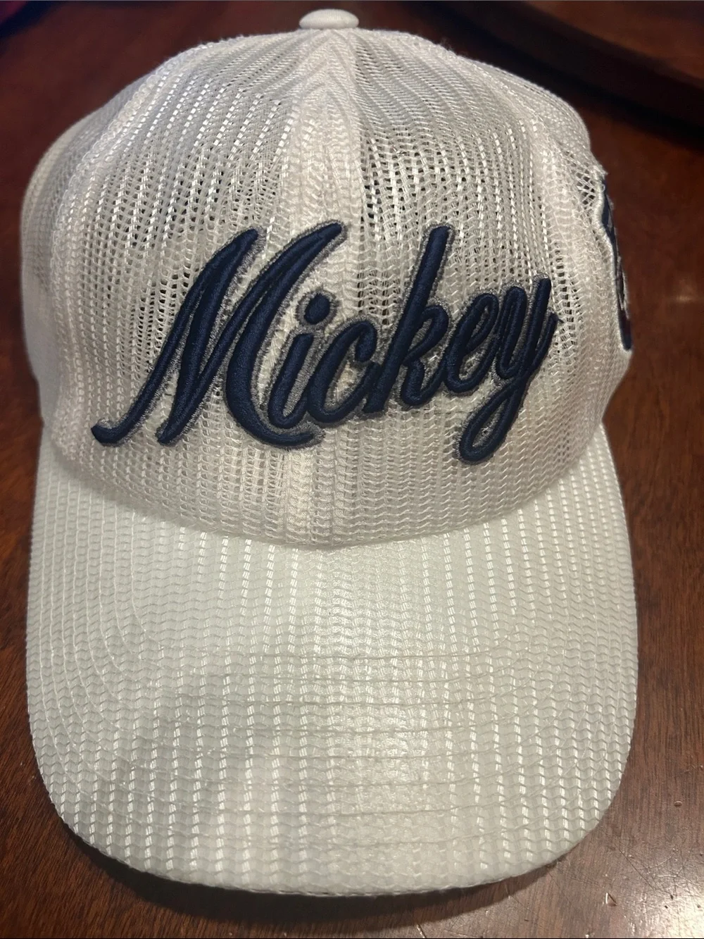 White 'Mickey' Mesh Baseball Cap Walt Disney World